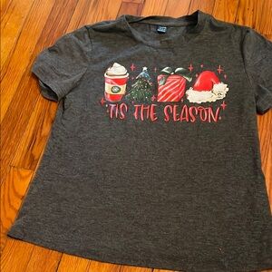 Festive Grey  T-Shirt Size S